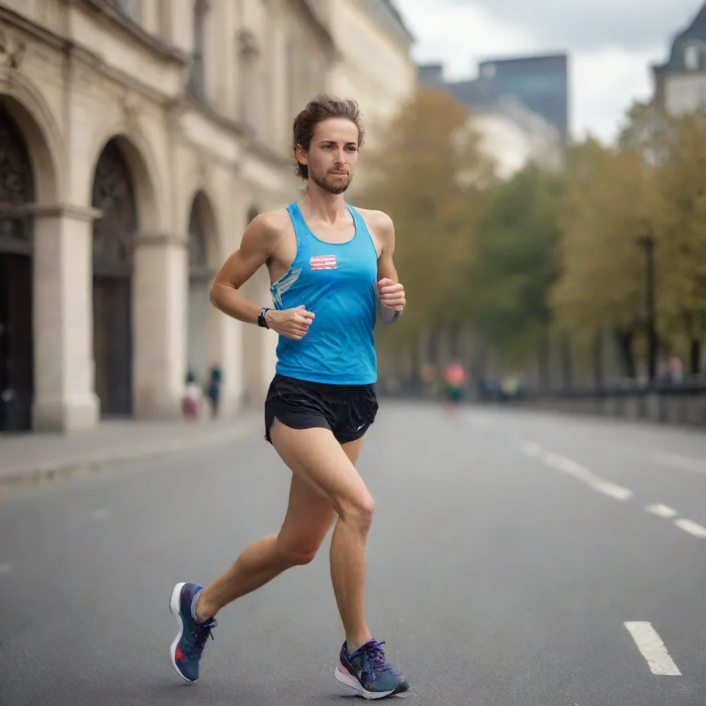 ai amazing marathon runnerrunning and on on laptop picturesque awesome portrait 2