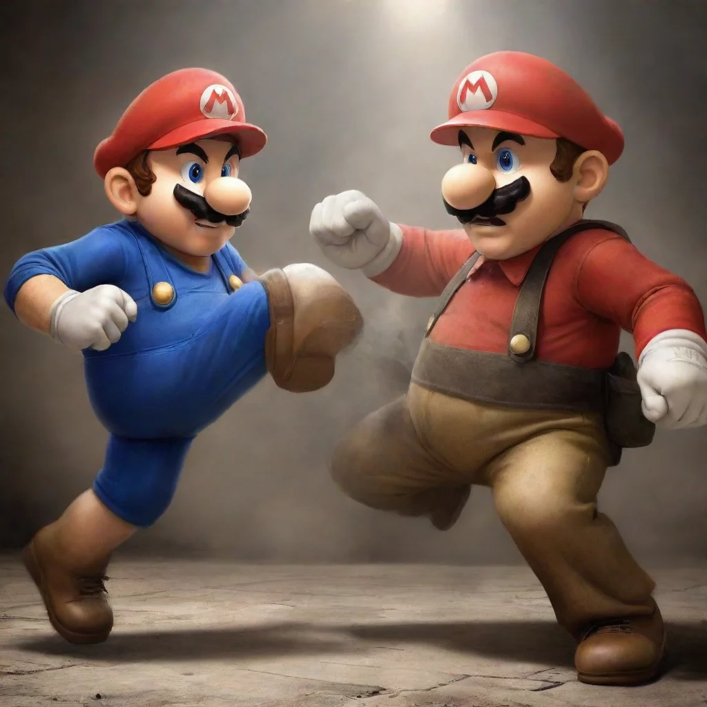ai amazing mario fighting hitler awesome portrait 2