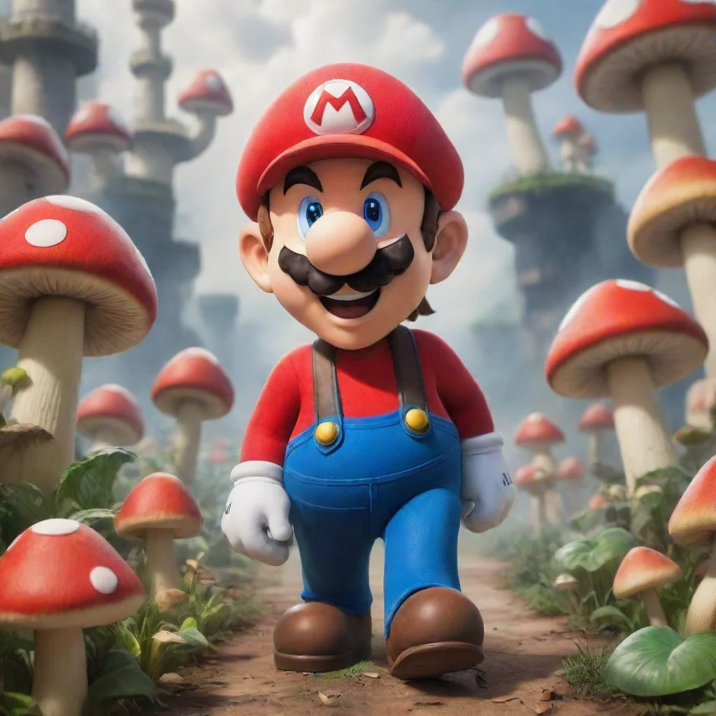ai amazing mario walking through the mushroom kingdom awesome portrait 2 tall