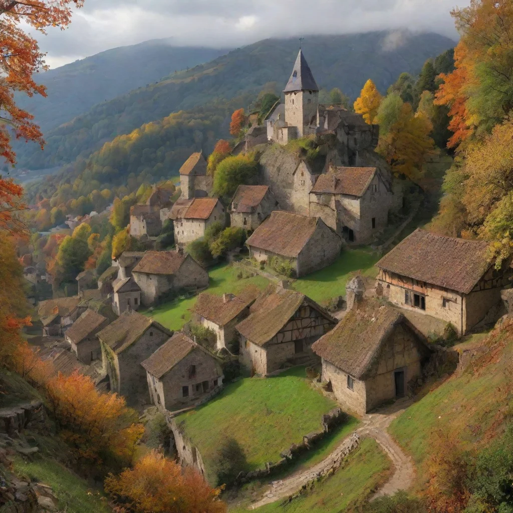  amazing meddival vilage with folige awesome portrait 2