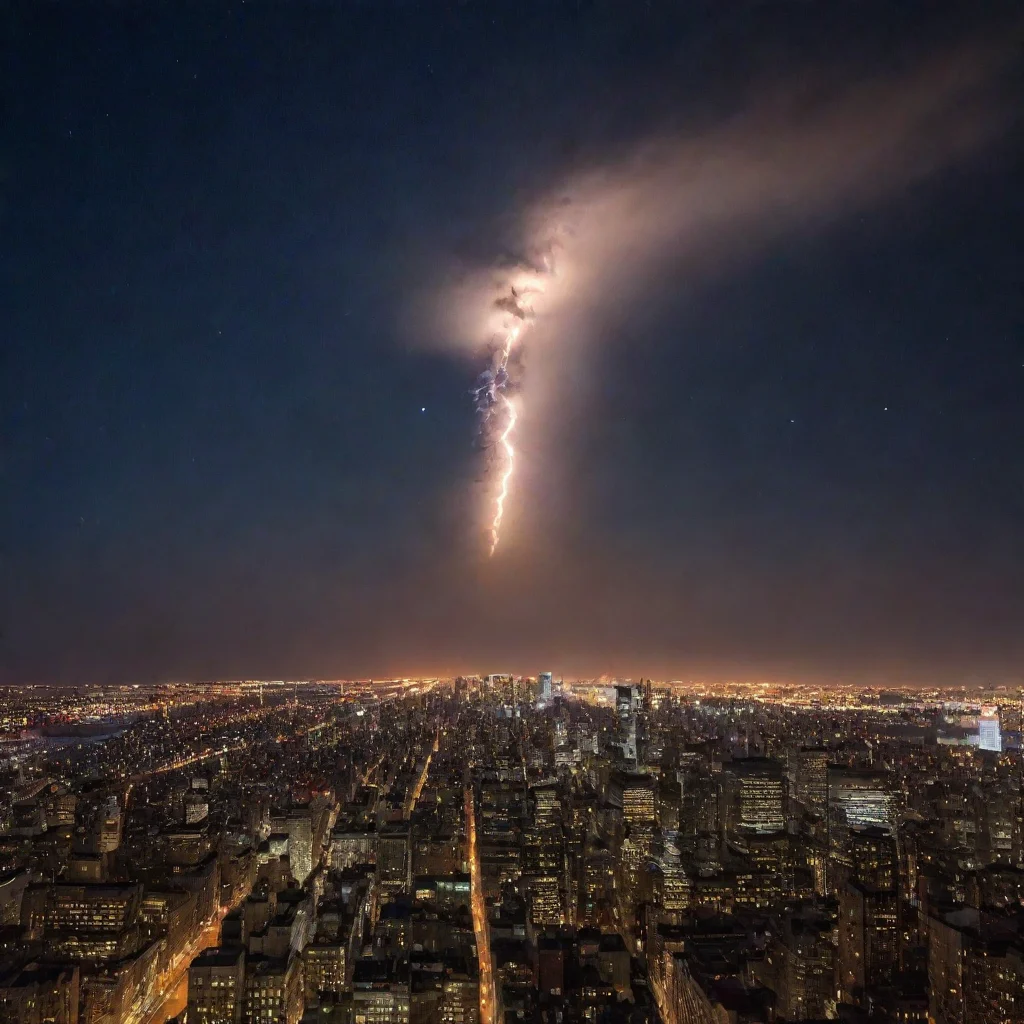 ai amazing meteor apocalypse in new york city night awesome portrait 2