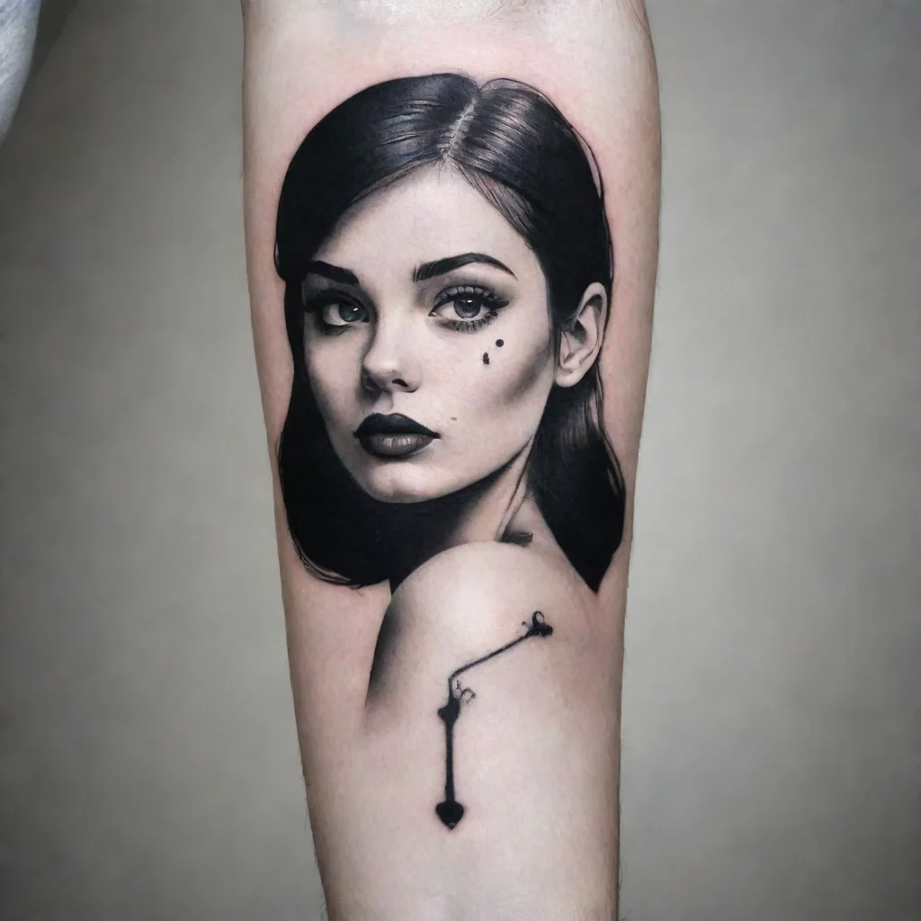 ai amazing minimalistic black and white tattoo awesome portrait 2