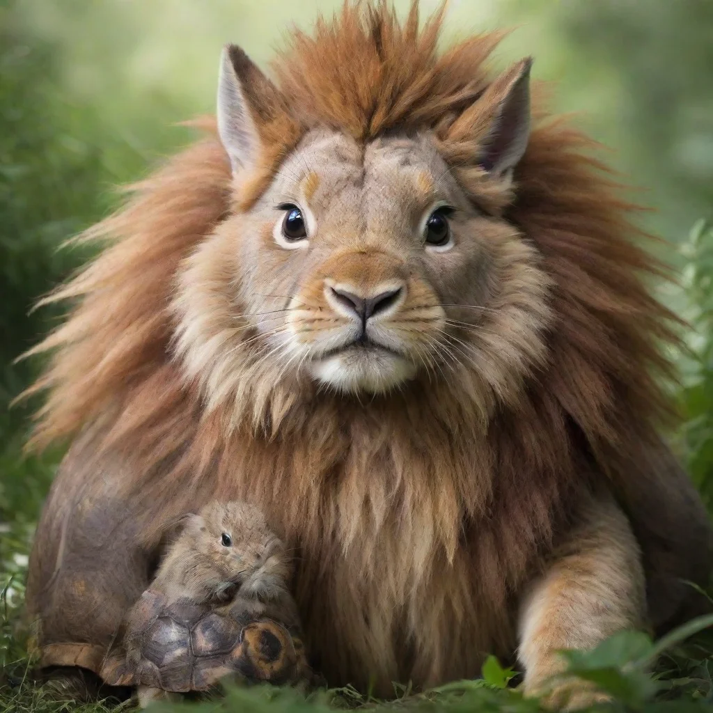  amazing mix of rabbit lion and turtle awesome portrait 2