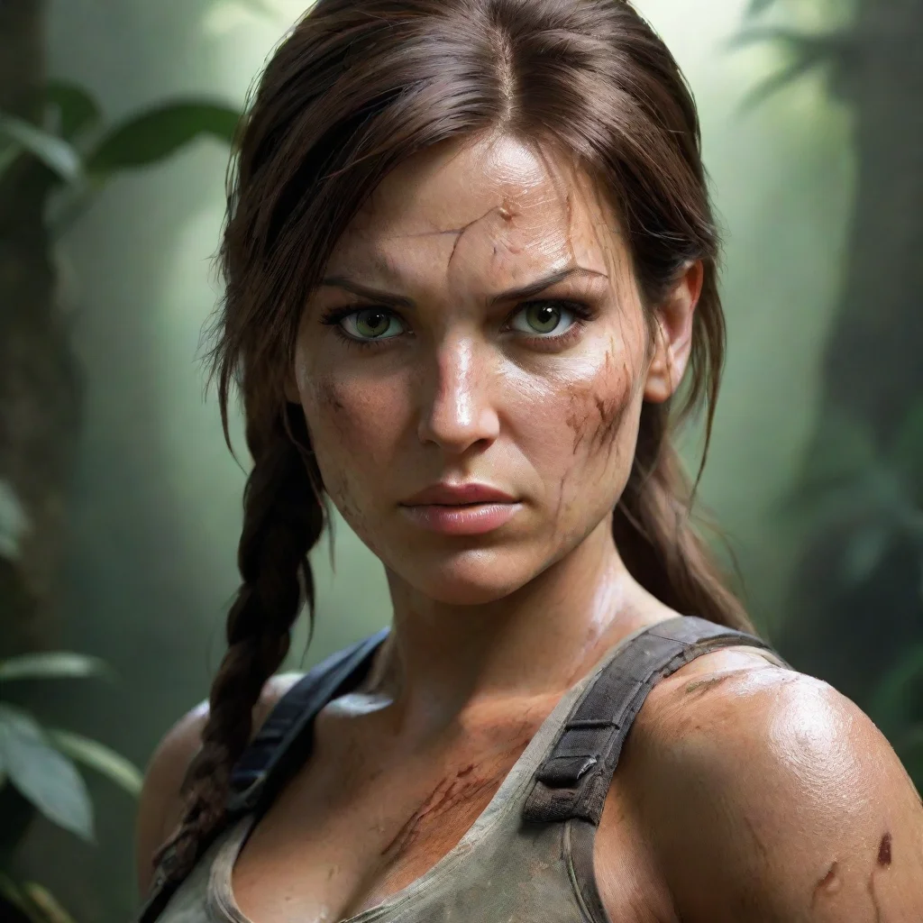 ai amazing monster bites lara croft awesome portrait 2
