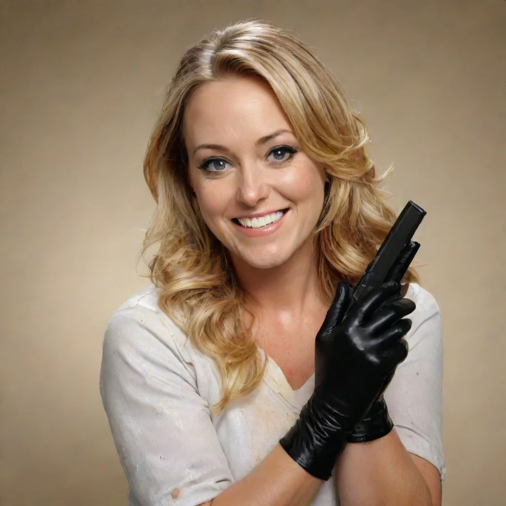  amazing nicole sullivansmiling with black nitrile gloves and gun and mayonnaise splattered everywhere awesome portrait 2