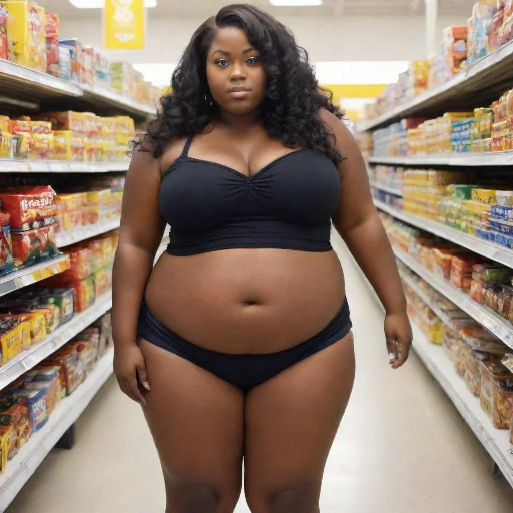 ai amazing obese black woman in walmart awesome portrait 2