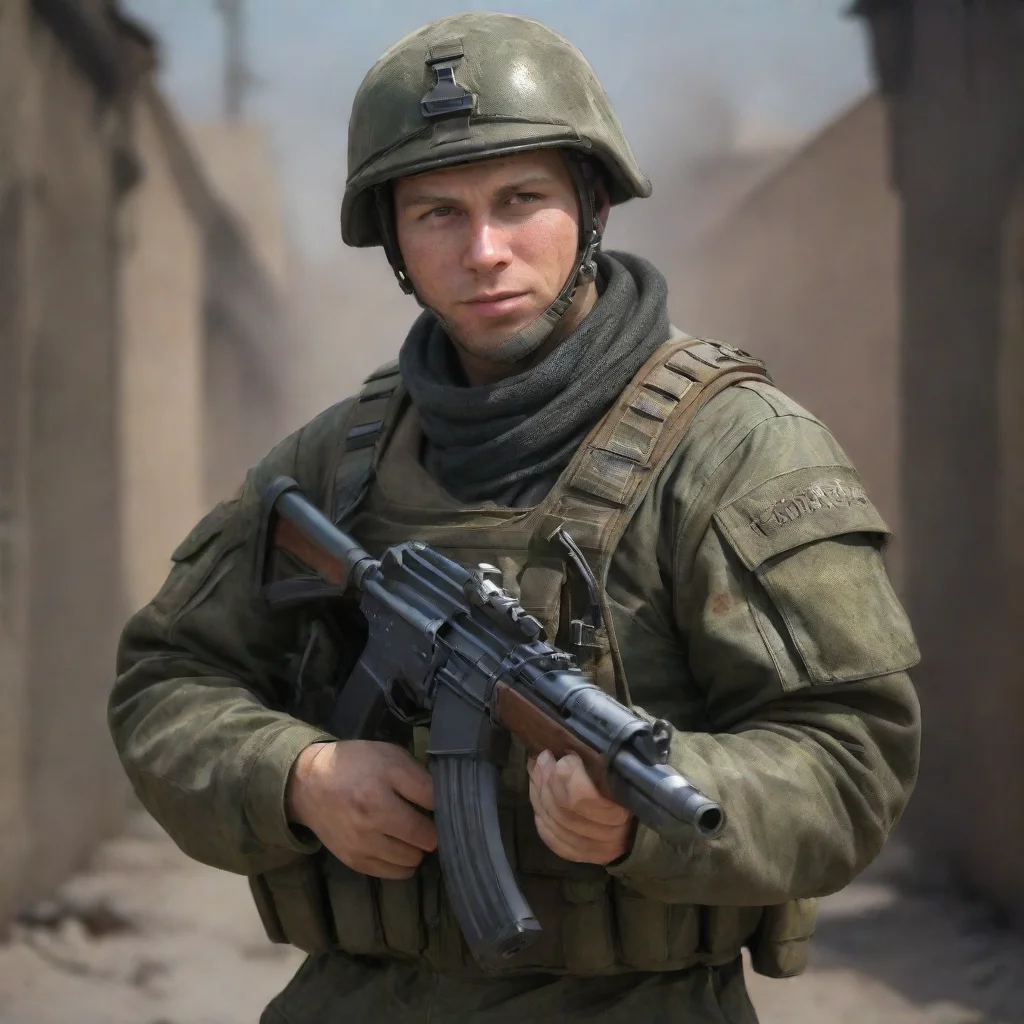 ai amazing one modern russian solder with ak47one modern u s solder with m4a1realistic render awesome portrait 2