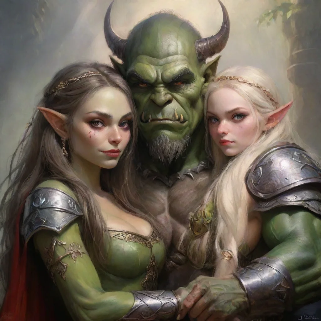 ai amazing orc king cuddles elven princesses awesome portrait 2