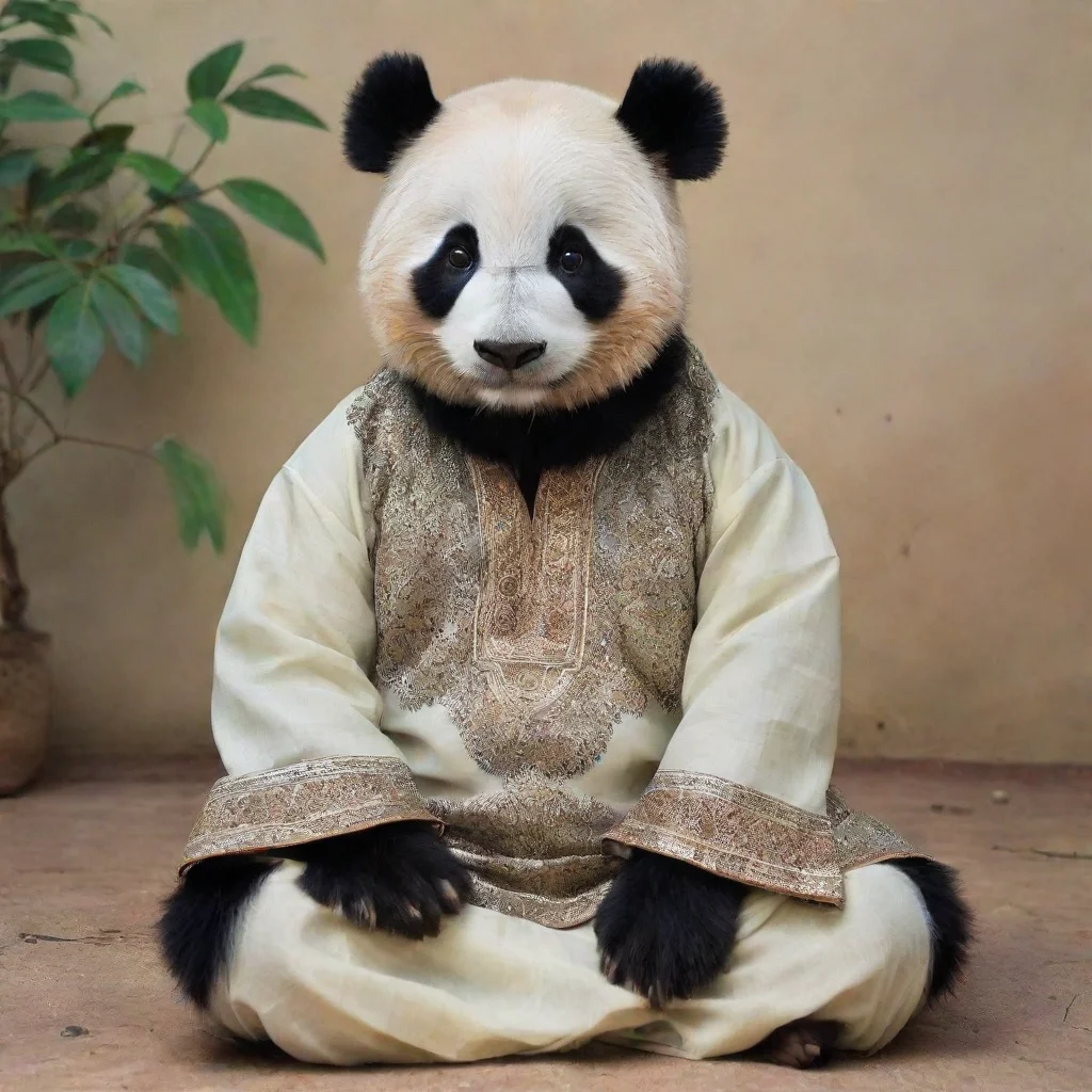 ai amazing panda wearing shalwar kameez awesome portrait 2