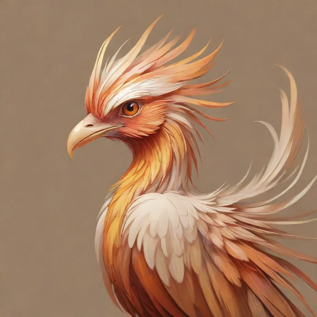 ai amazing phoenix birdsimple lines in neutral colors awesome portrait 2