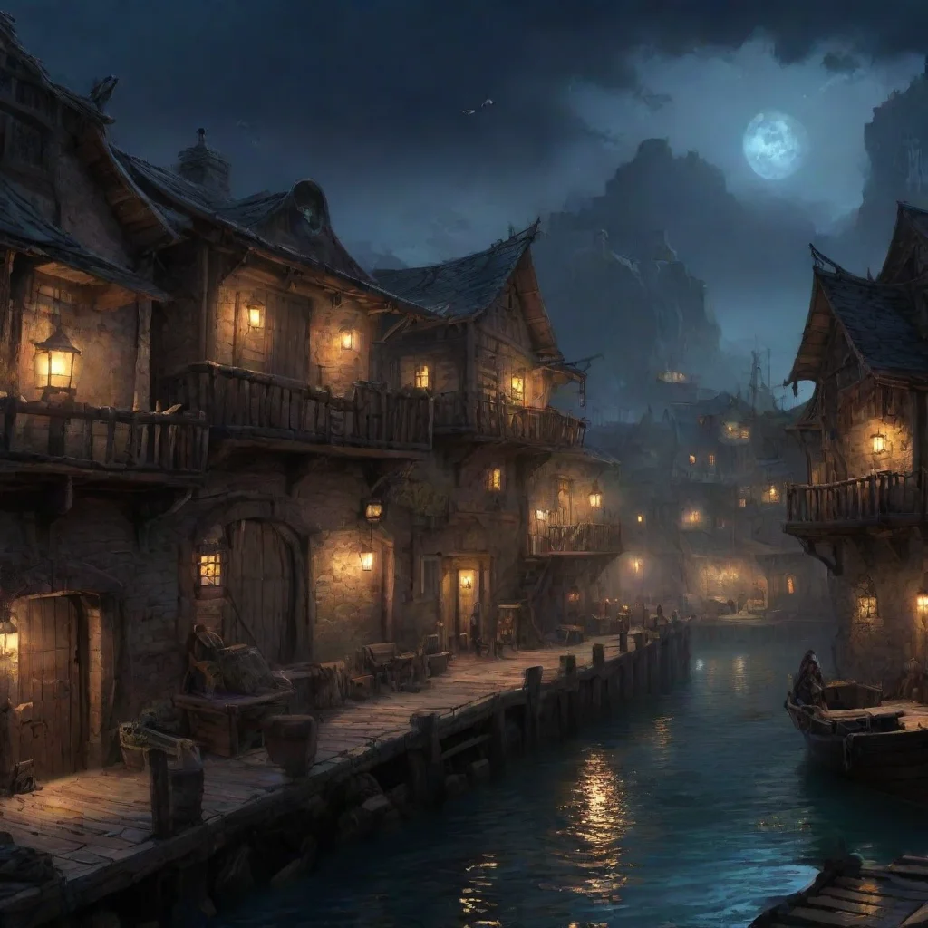 ai amazing pirate village by night concept artpubprison awesome portrait 2 wide