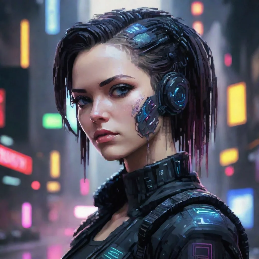 ai amazing pixel cyberpunk awesome portrait 2