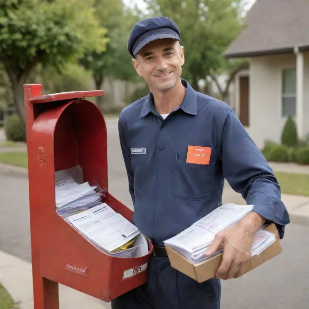 amazing postman dropping lot of mails in mailbox awesome portrait 2