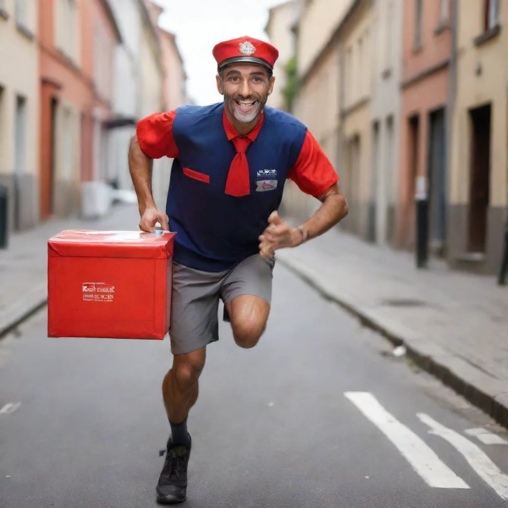 ai amazing postman running with one mail awesome portrait 2