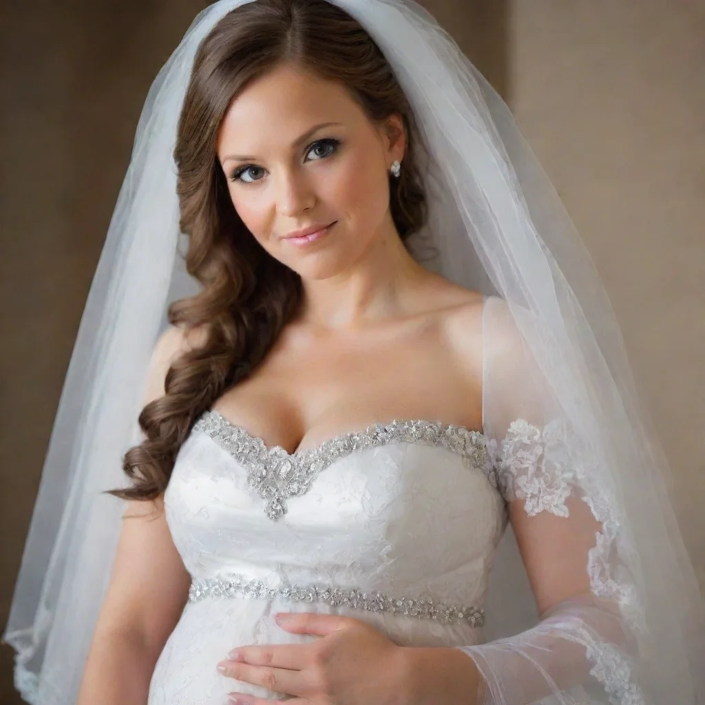ai amazing pregnant bride awesome portrait 2