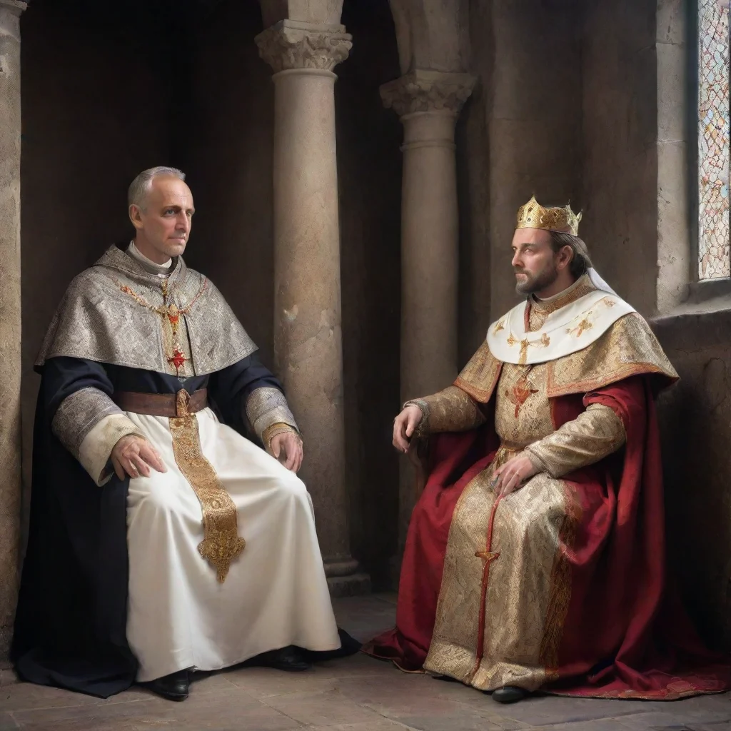 ai amazing priest and medieval king sit and talkawesome portrait 2 wide