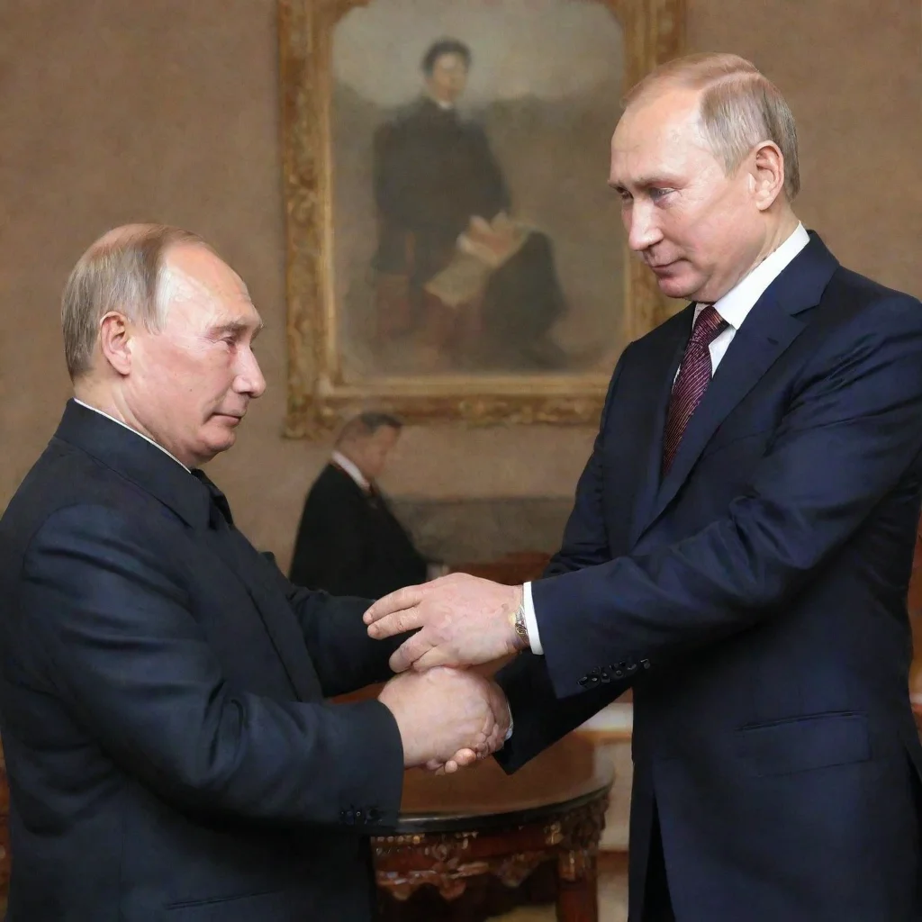 ai amazing putin che stringe la mano a kim joun on awesome portrait 2