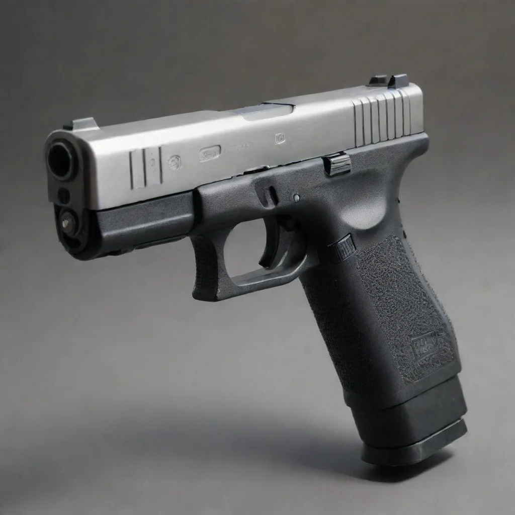  amazing realisticblack glock pistol with silver muzzle and sliderhighly detailed awesome portrait 2