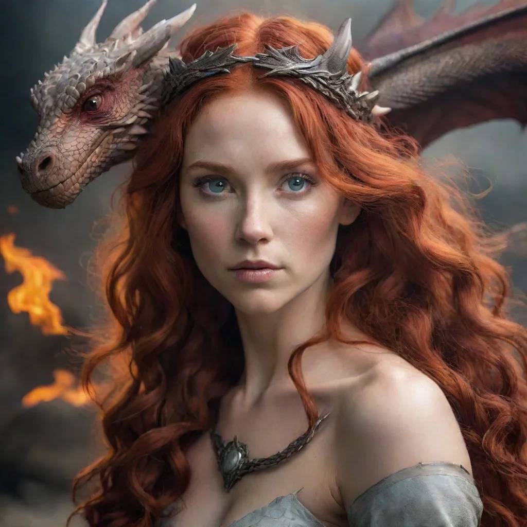  amazing red haired goddess called mother of the dragons awesome portrait 2