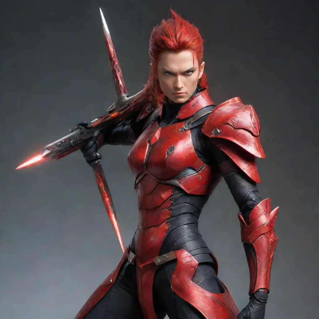  amazing red lance weapon awesome portrait 2