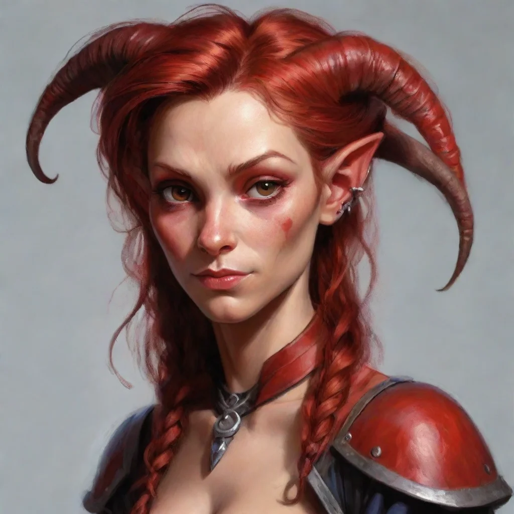 ai amazing red skined female teifling awesome portrait 2