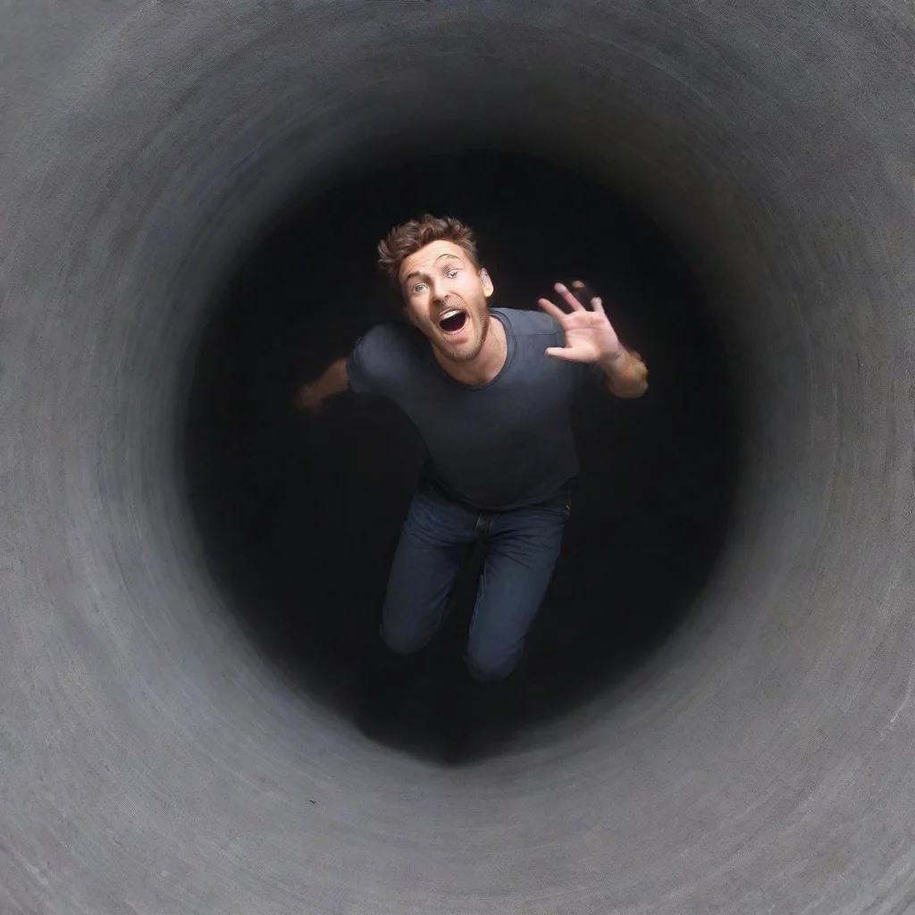 ai amazing relaxed man falling into void awesome portrait 2