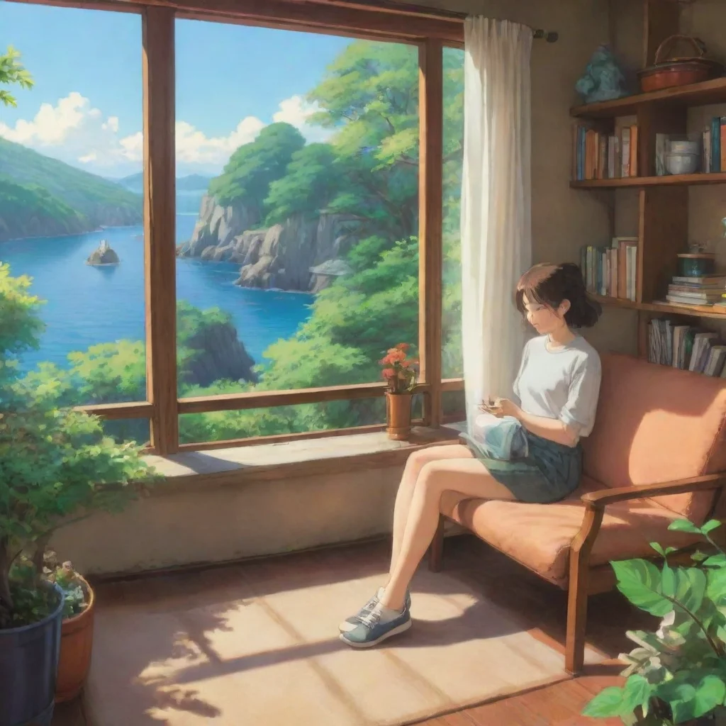ai amazing relaxing environment studio ghibli calming lowfi calm bright clear crisp day awesome portrait 2