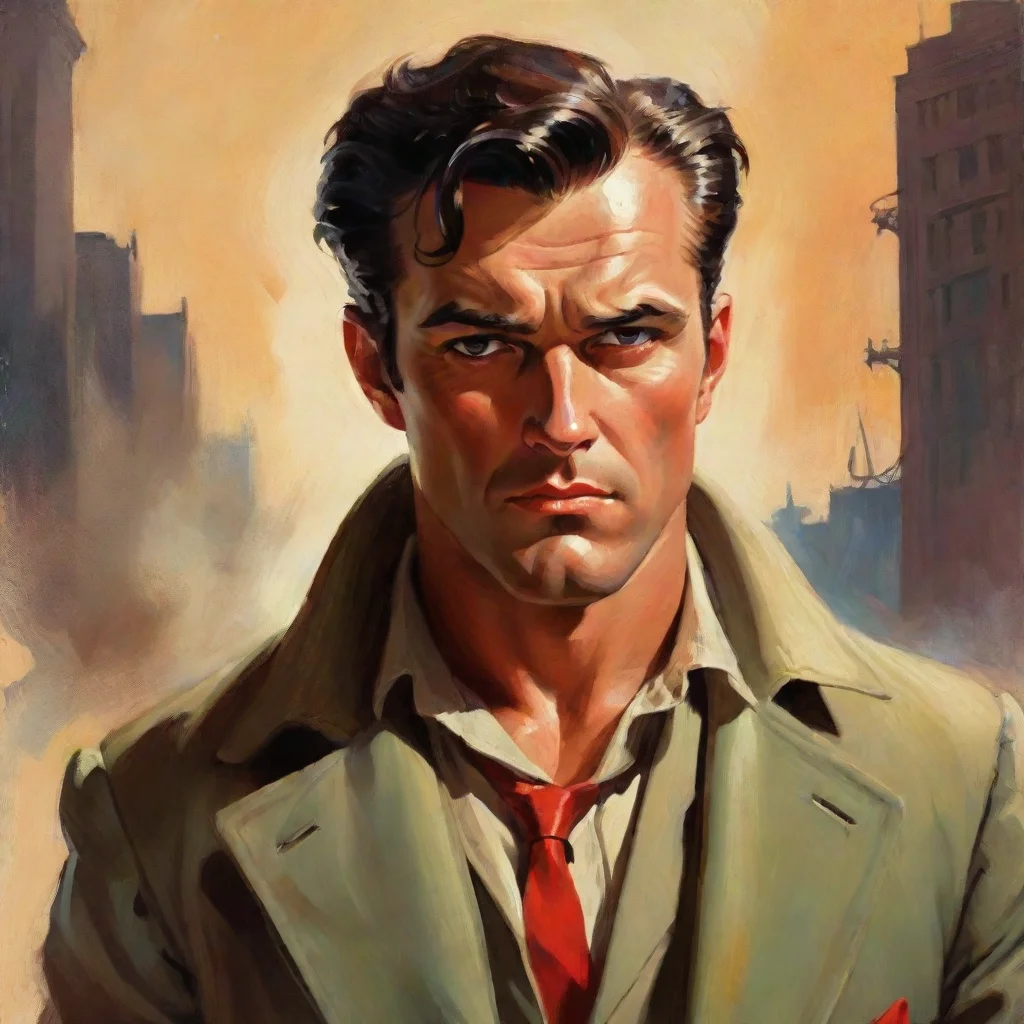 ai amazing retro pulp action hero awesome portrait 2