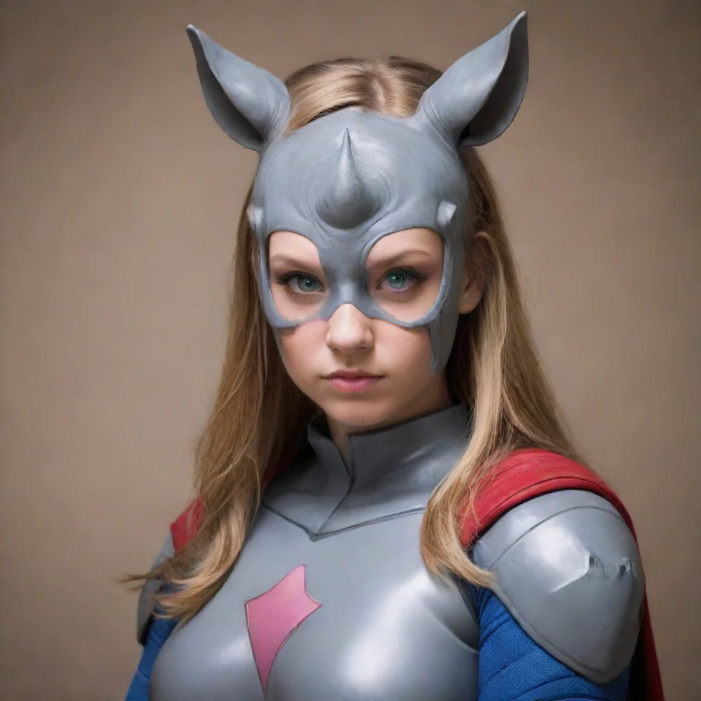 ai amazing rhino girl super hero highschool girl awesome portrait 2