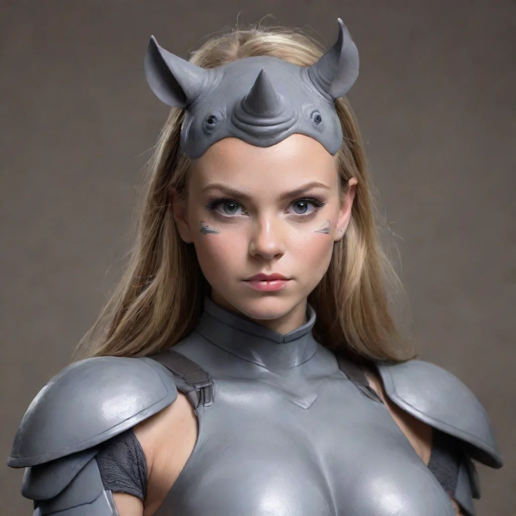 ai amazing rhino girl super heroawesome portrait 2