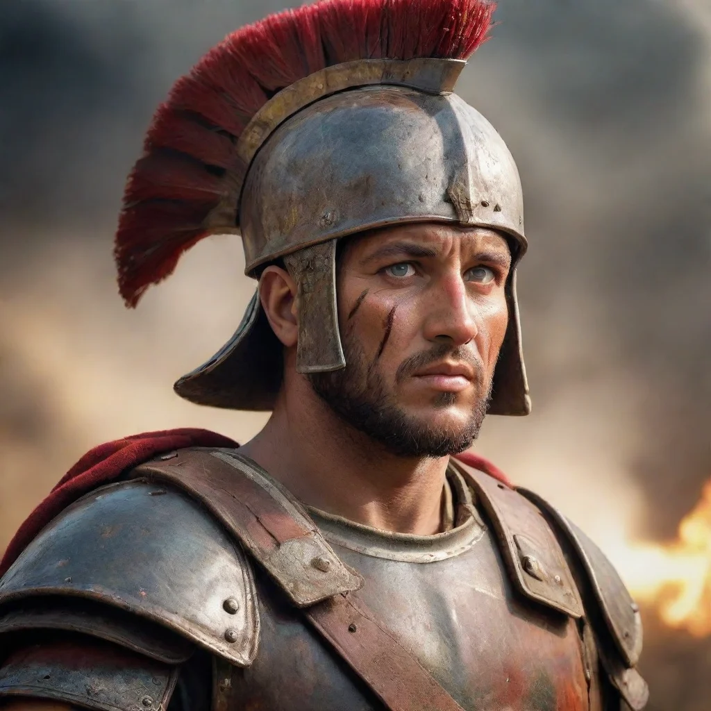 ai amazing roman legionaire in a battle awesome portrait 2
