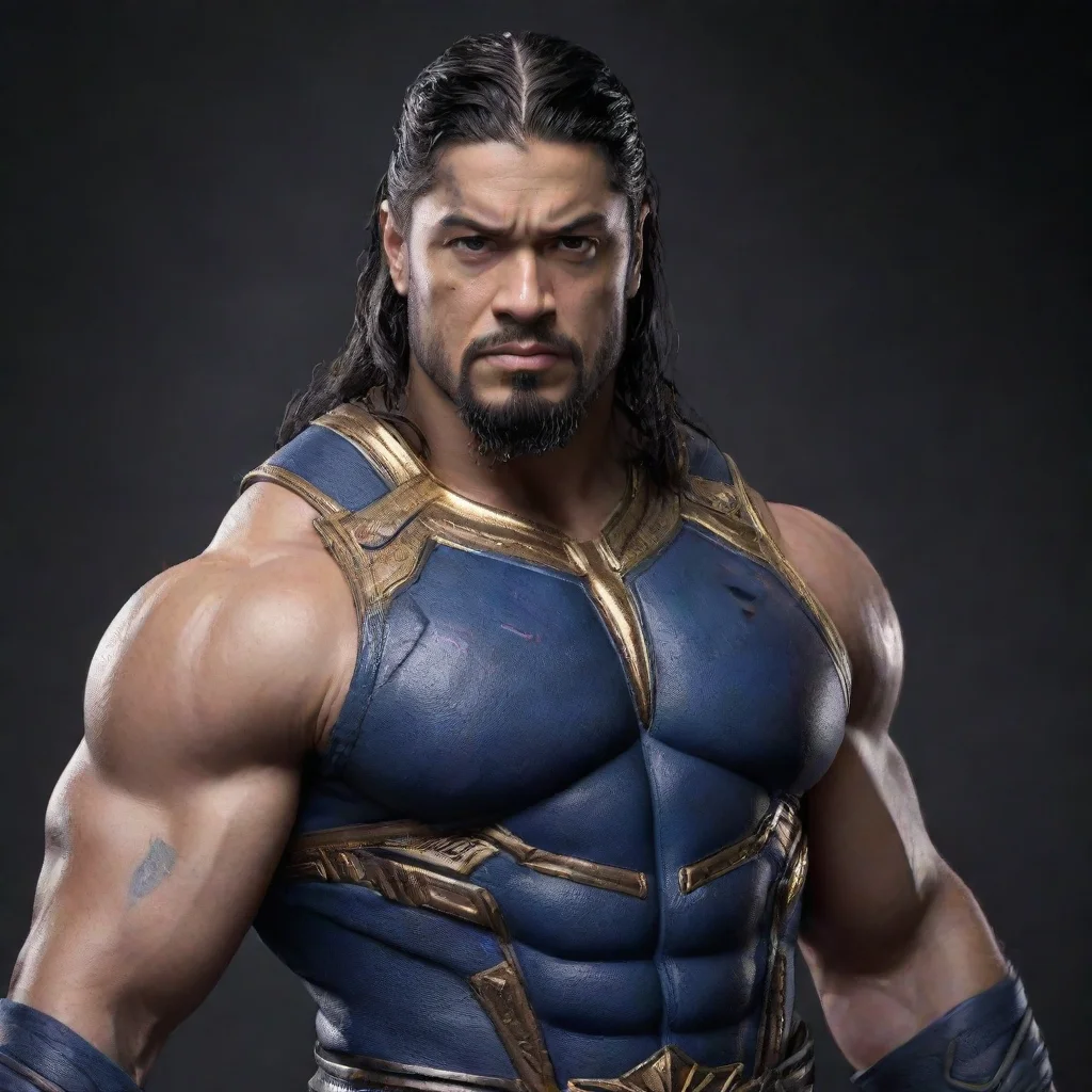amazing roman reigns from wwe as a thanos from avengers awesome portrait 2