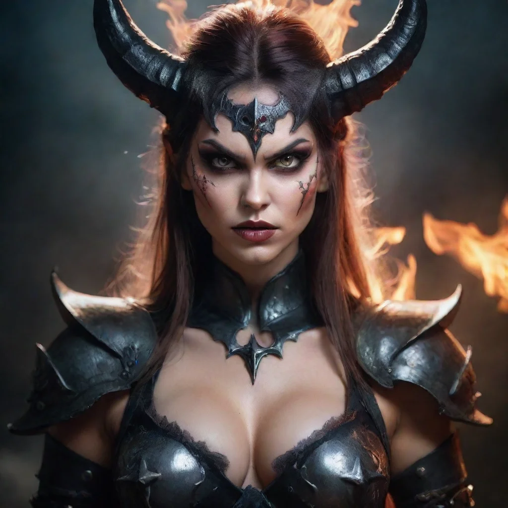 amazing seductive feminine demon evil warrior awesome portrait 2