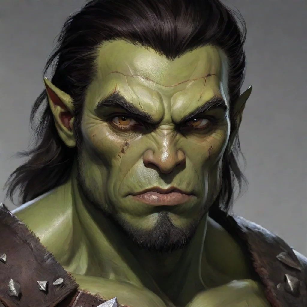 ai amazing seductive half orc male awesome portrait 2