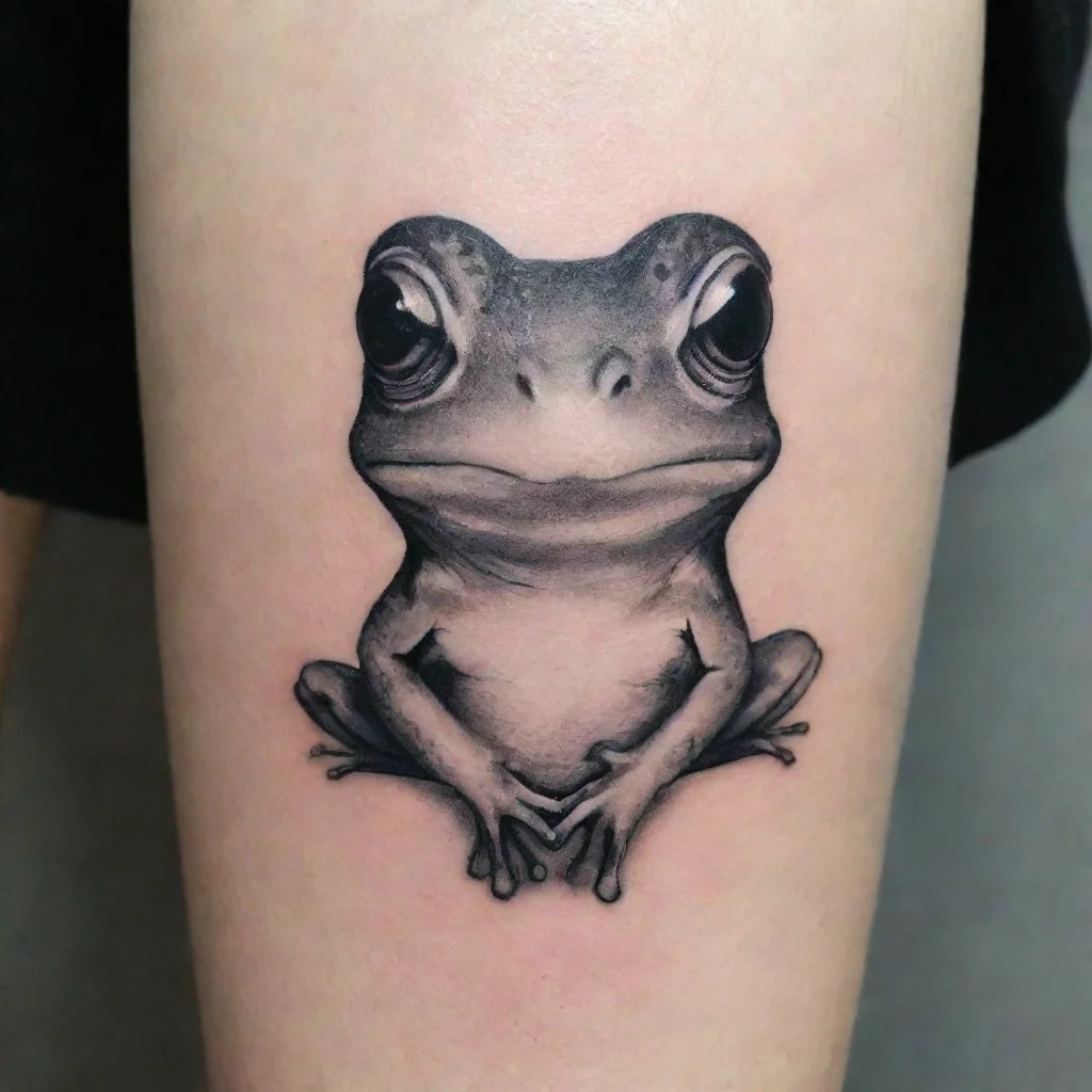 ai amazing she frog minimalistic fine lines black and white tattoo awesome portrait 2