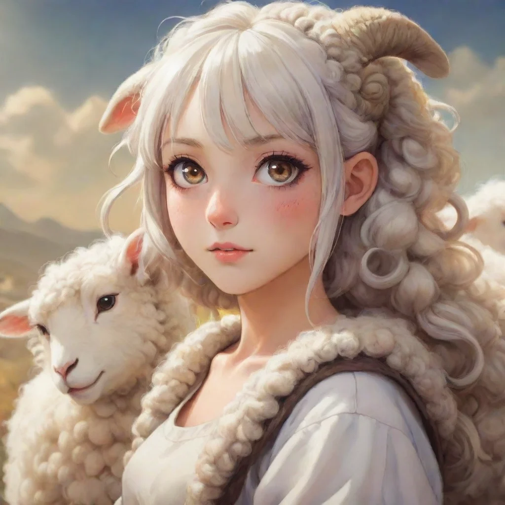 ai amazing sheep girl anime awesome portrait 2