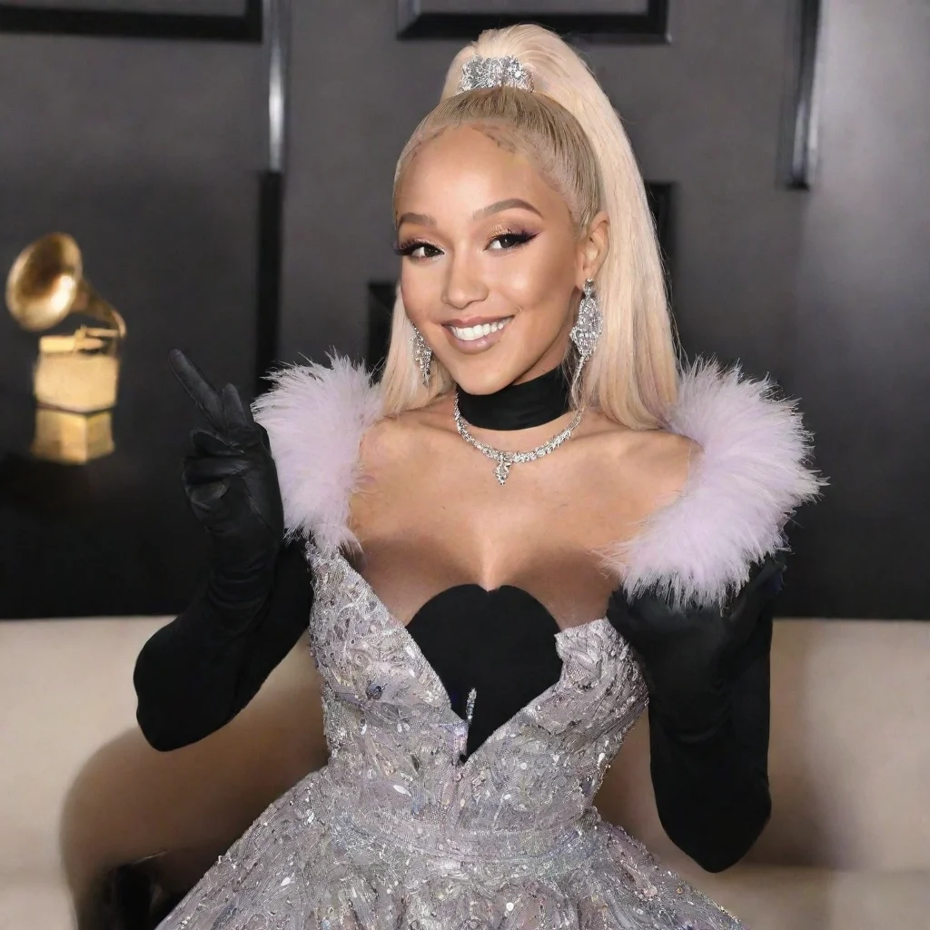 ai amazingdoja carat the grammys smiling with black gloves and gunawesome portrait 2