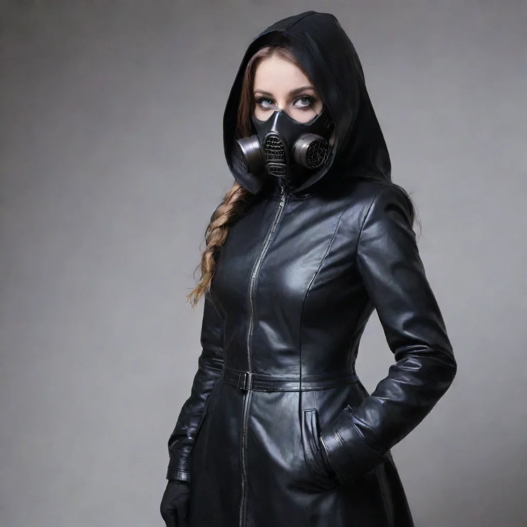 ai amazingrubber gasmask girl long coat with hood and zipperawesome portrait 2