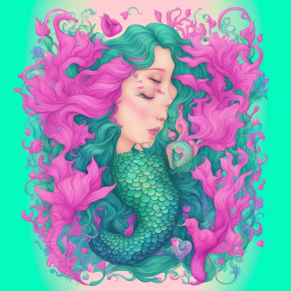 ai design showing the love of a mermaid and a seahorse good looking trending fantastic 1
