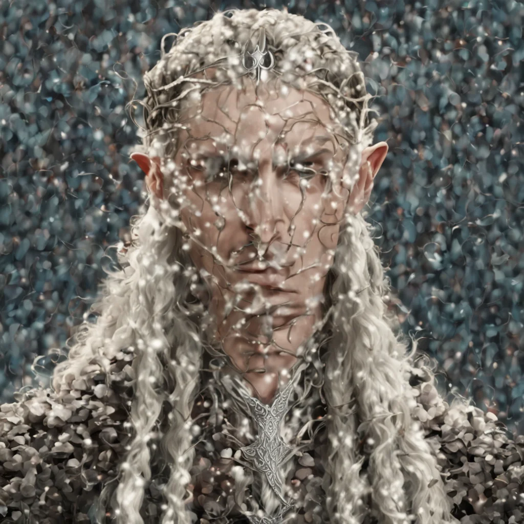 ai king thranduil with blond hair and braids wearing small thin silver elvish circlet with large center circular diamond  confident engaging wow artstation art 3