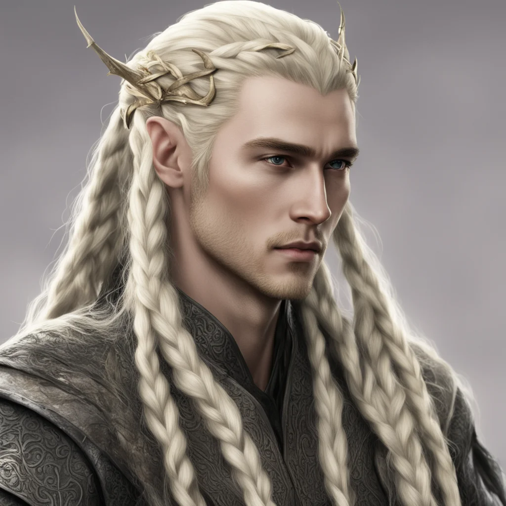 king thranduil with blonde hair and braids w 
