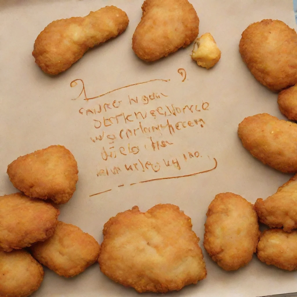 ai nuggitz text writen using chicken nuggets
