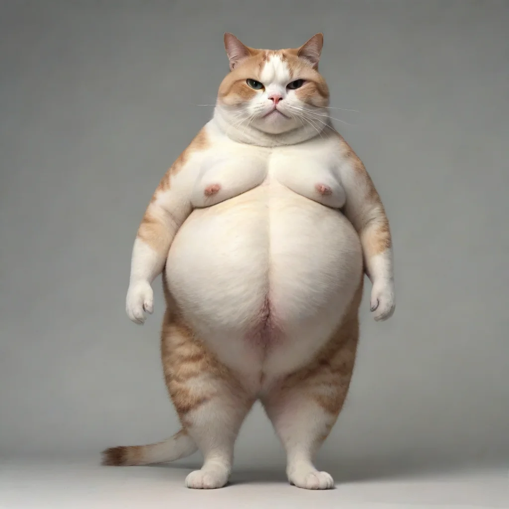 over weight anthropomorphic cat