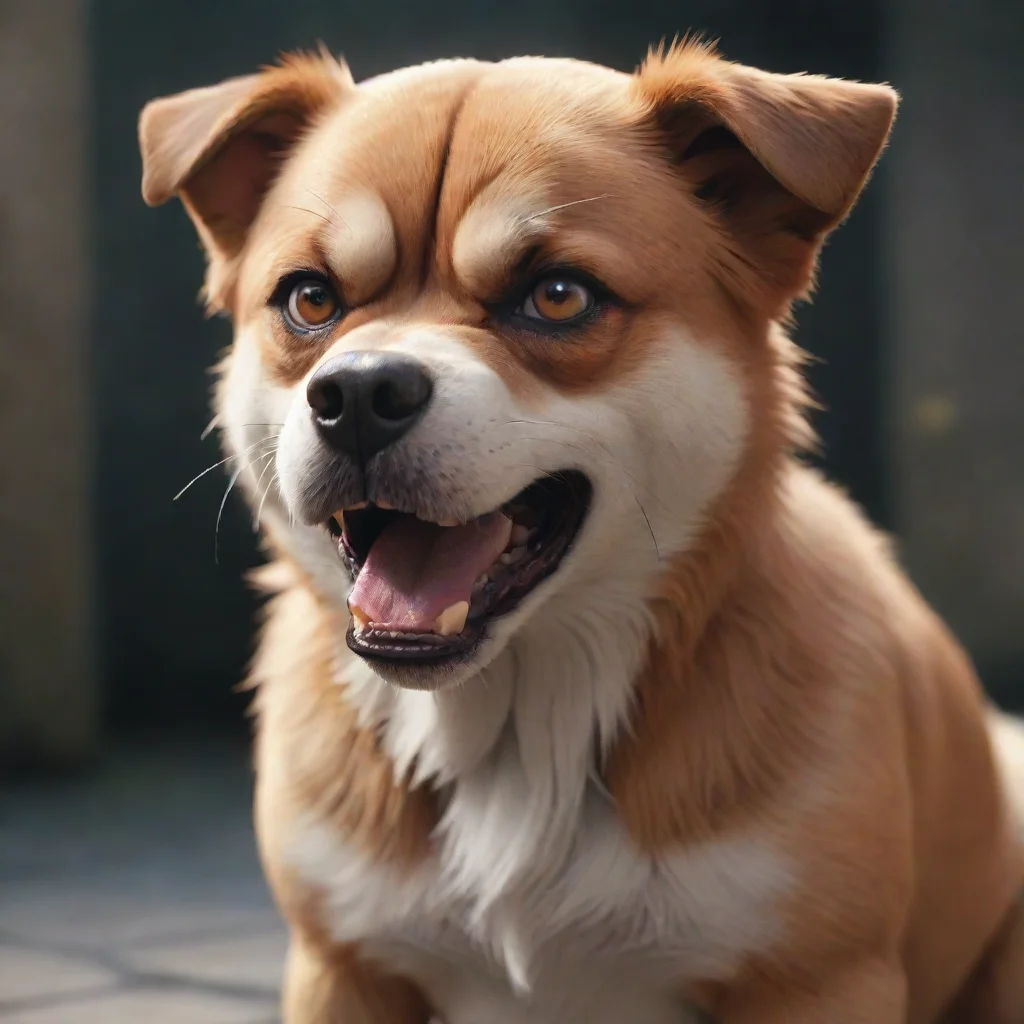 ai slightly angry dog AI
