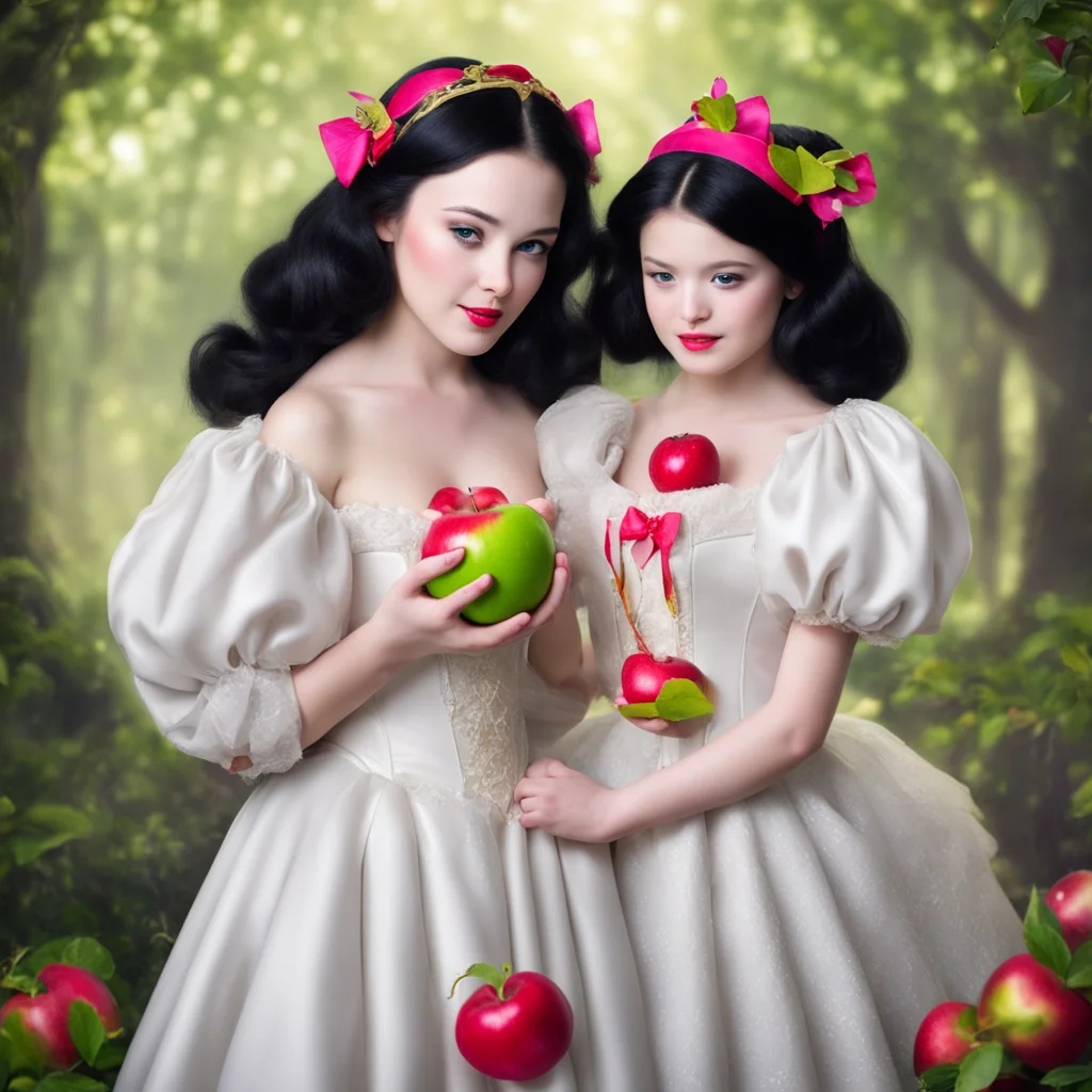  snow white princess holds apple princess