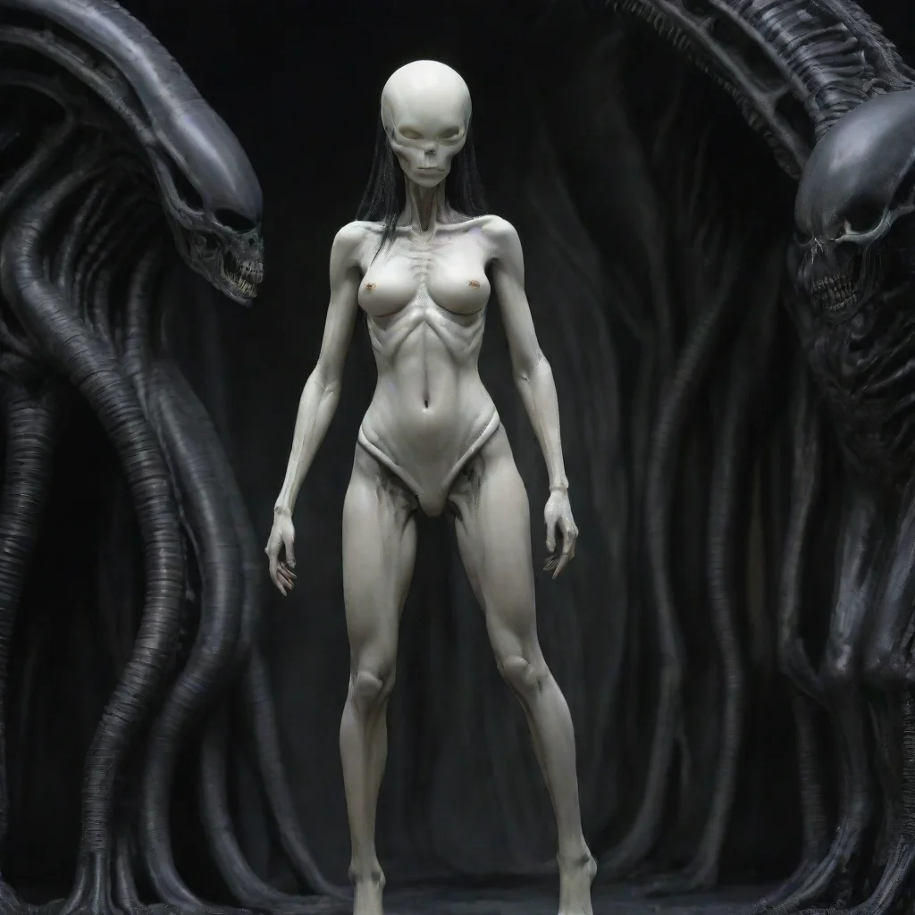 standing tall alien giger pale  skin 