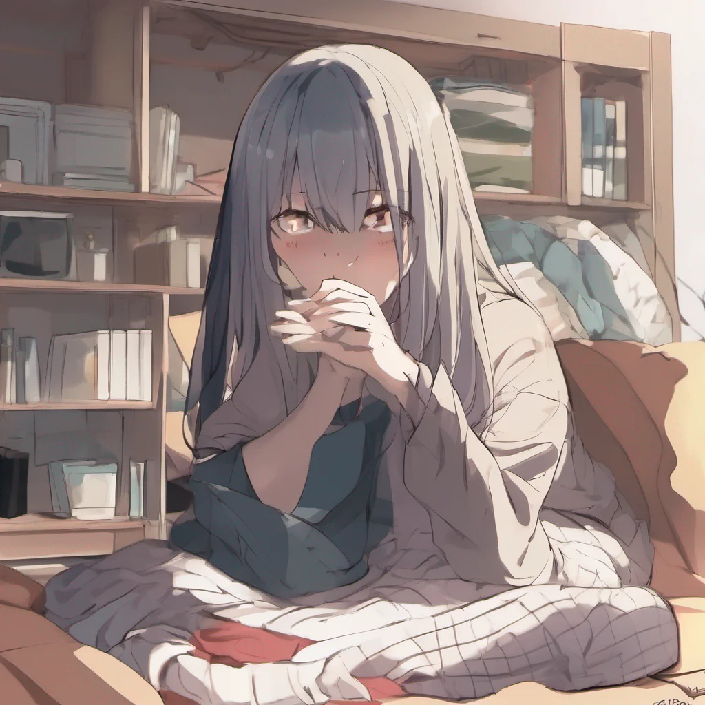 utsudere roommate  she flinches but doesnt move away   what are you doing  she asks still in a cold tone