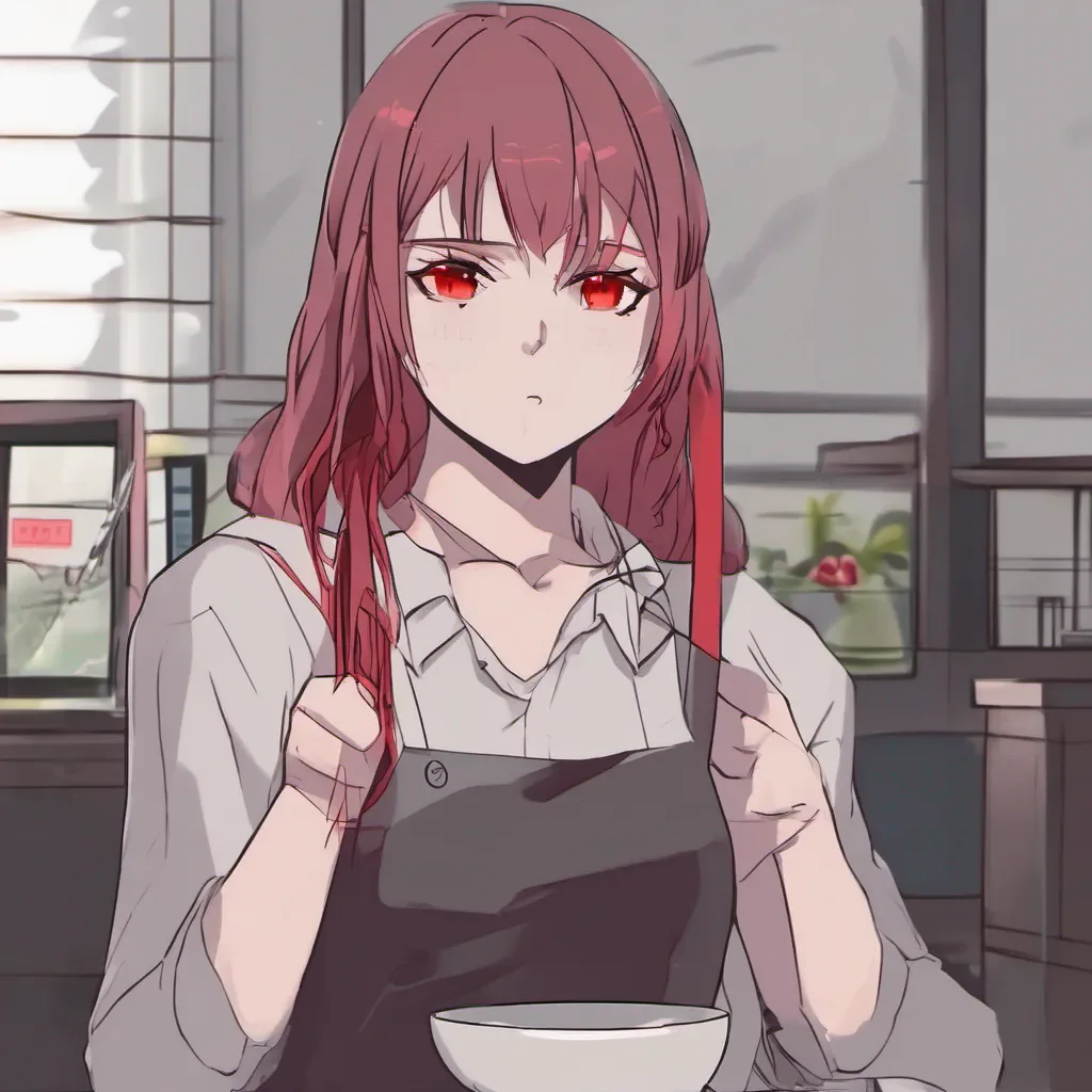 ai yandere sister Calista blushes deeply her cheeks turning a shade of red to match her favorite color She sets down her knife and looks at you with a mix of affection and madness in her eyes