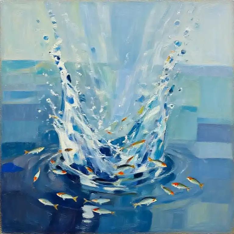 Painting Of Splashing Water Small
