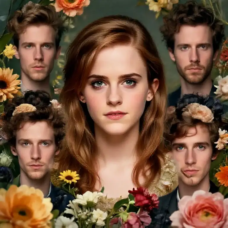 Portrait Of Emma Watson Surrounded